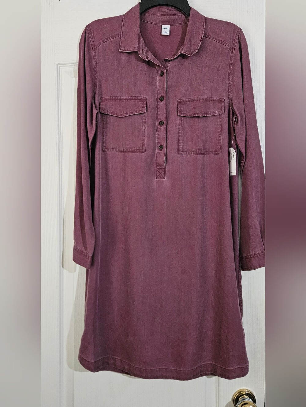 Old Navy Button-Up Long Sleeve Shirt Dress Size L